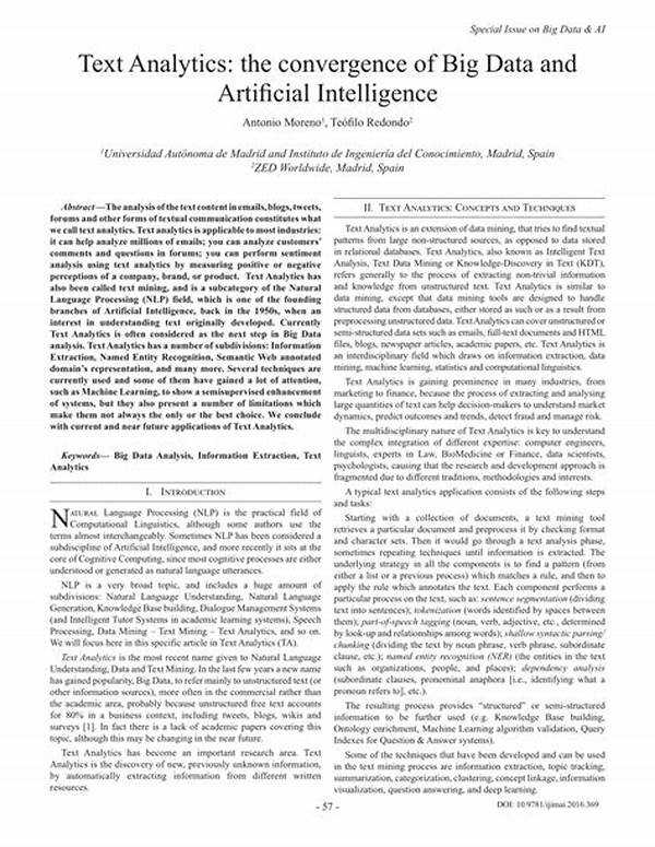 Text Analysis For Artificial Intelligence